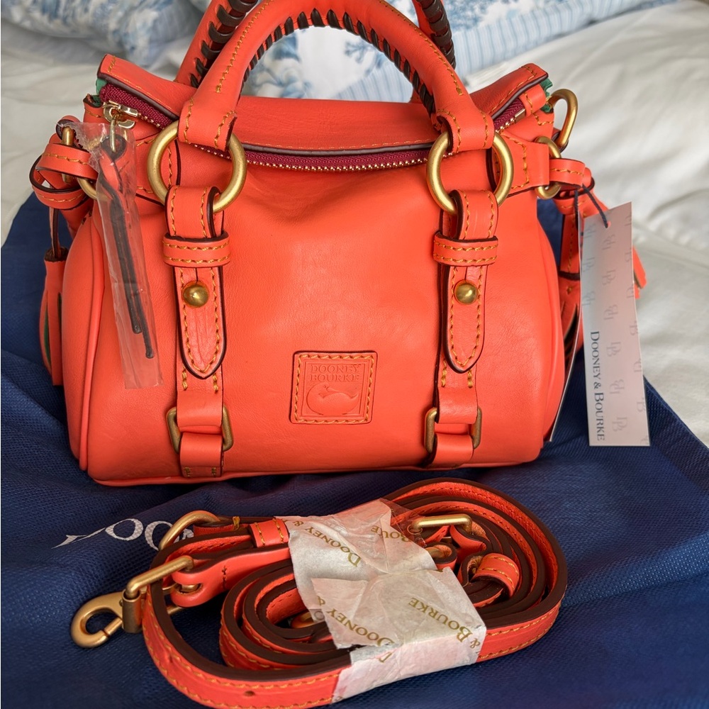 NWT Dooney and Bourne Florentine Nano Salmon Leather Satchel - Picture 3 of 9
